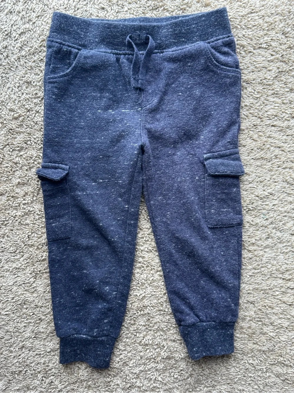 Carter’s Navy Blue Cargo Jogger Sweatpants Toddler Boys 2T Drawstring Pockets